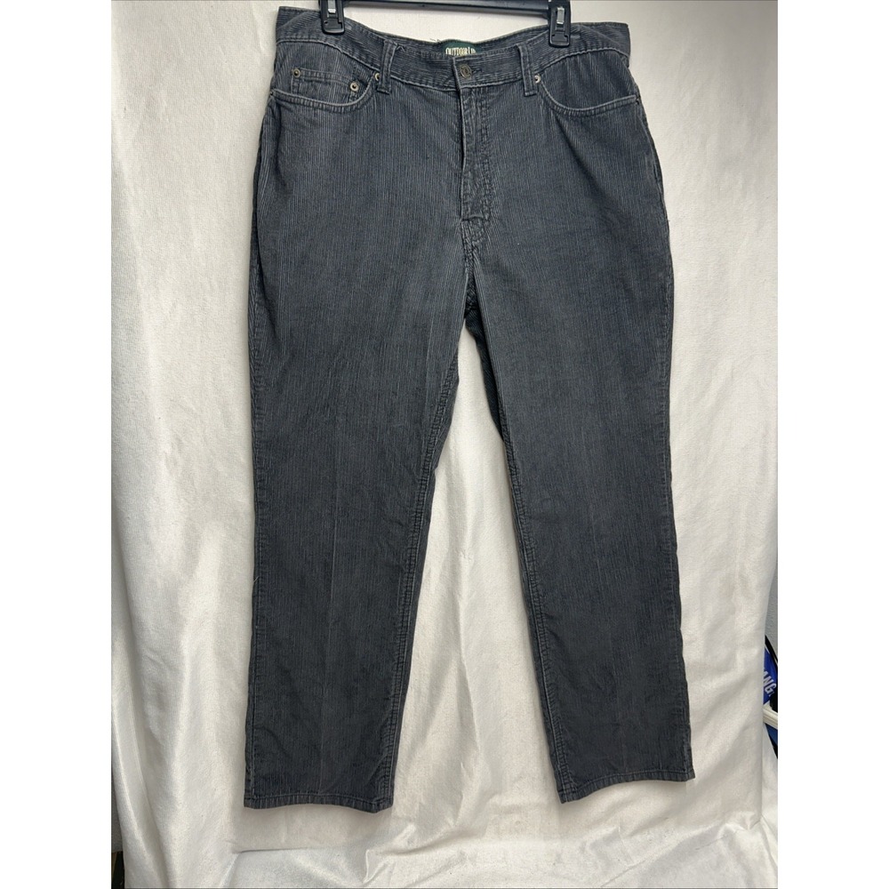 Vintage Outdoor Life Grey Courderoy Pants 34x30. 100% Cotton Straight Leg